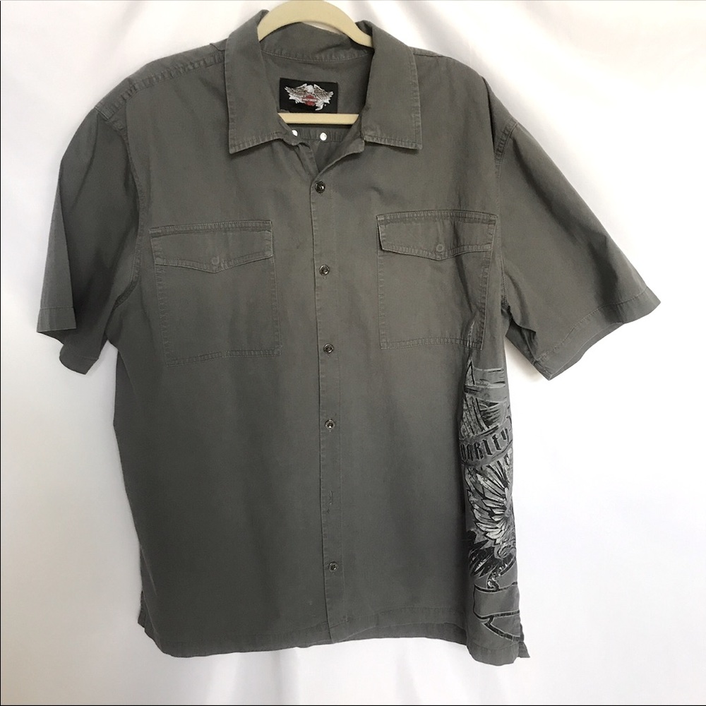Harley Davidson Button Down Short Sleeve Shirt XL